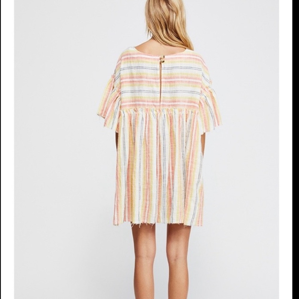 Free People Summer Nights Cotton Striped Wide Sleeve Tunic Dress, size S - Picture 3 of 13